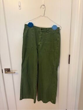 Universal Thread Olive Green Wide-Leg Utility Chinos